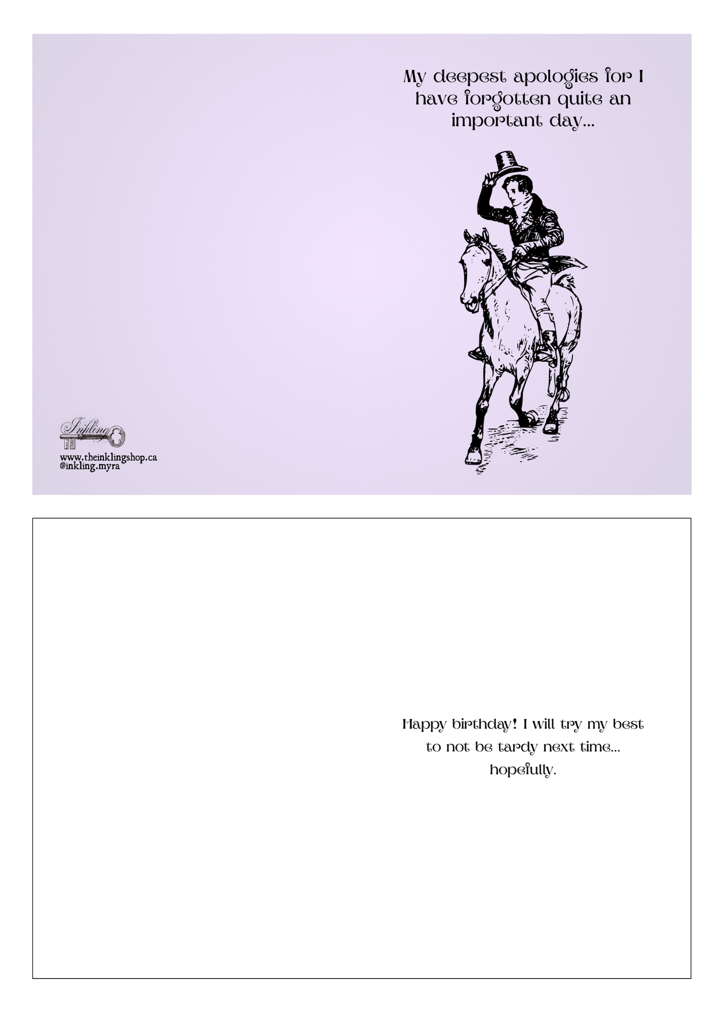 Belated Happy Birthday Greeting Card