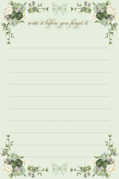 Green 4 by 6 Notepad Series